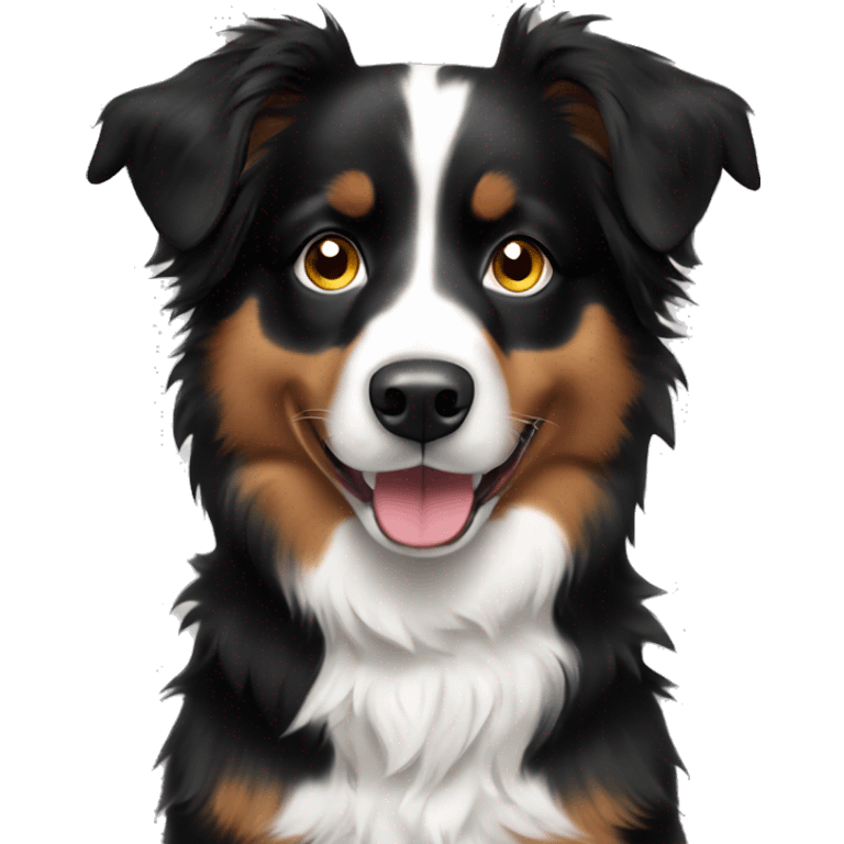 Black and white toy Australian shepherd emoji