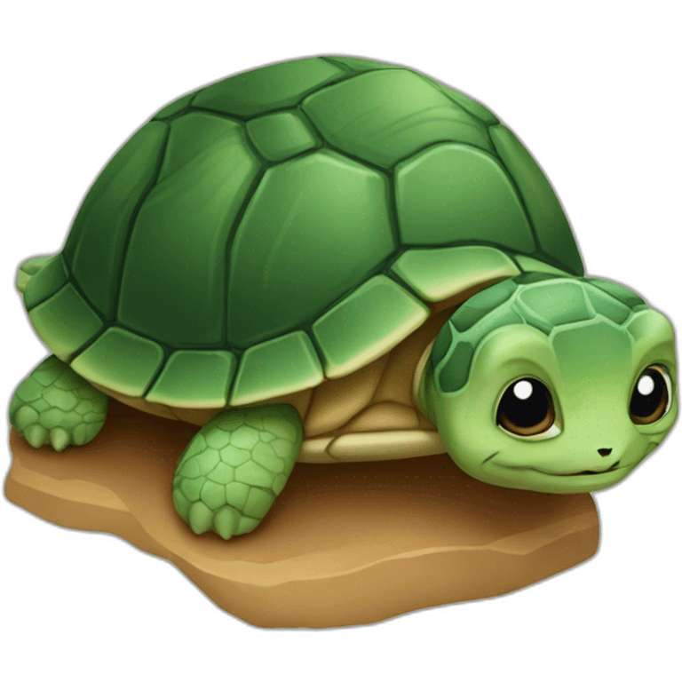 Tortue sur un chat emoji