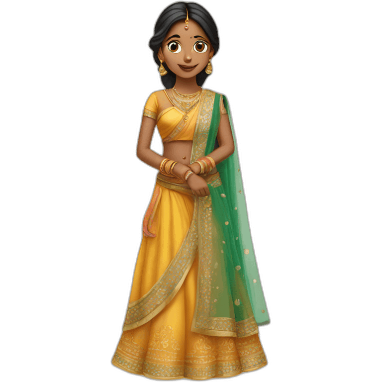 indian girl in lehnga emoji