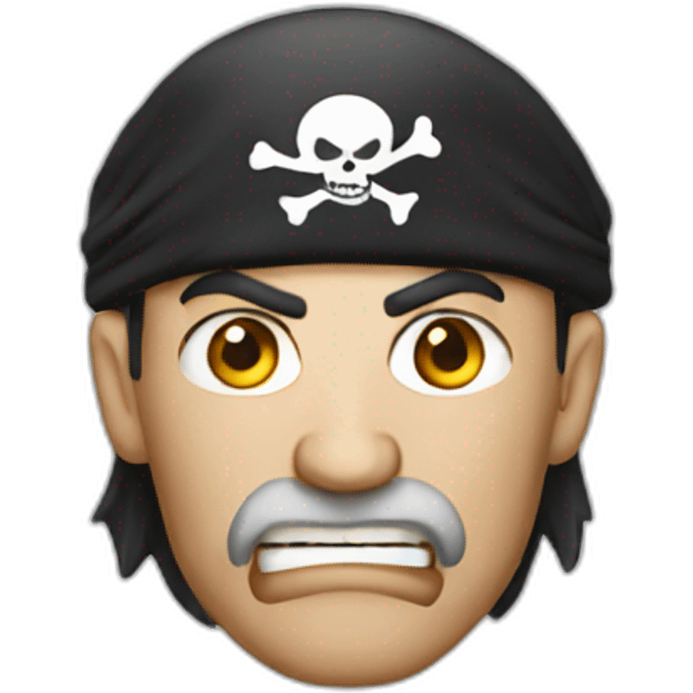 white pirate with angry face emoji