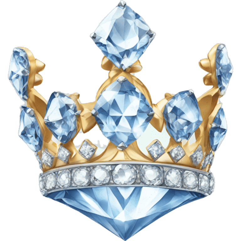 luxurious diamond with royal crown placed ontop emoji