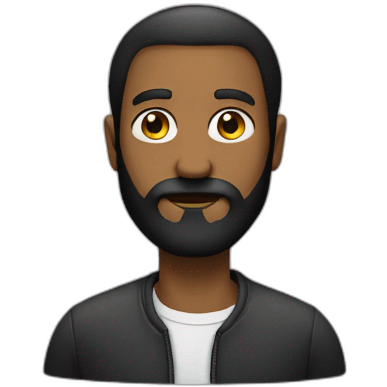 doubt black bearded man emoji