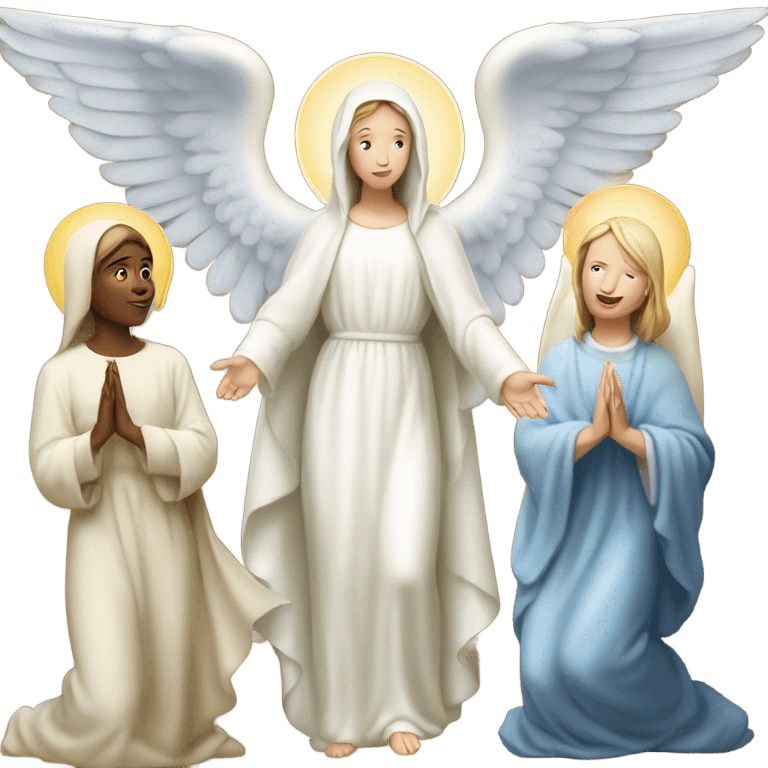 The Annunciation, the white Virgin Mary and the white angel emoji