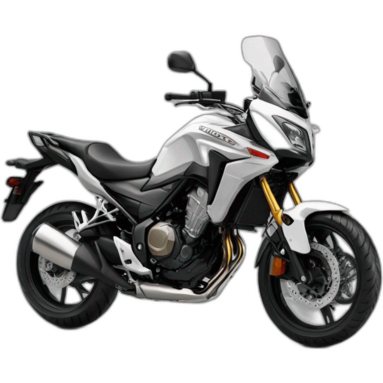 Honda cb500x con casco y chaqueta gris y blanco emoji