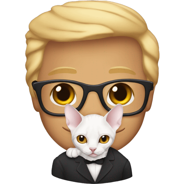 Donald Trump holding a Devon Rex cat emoji