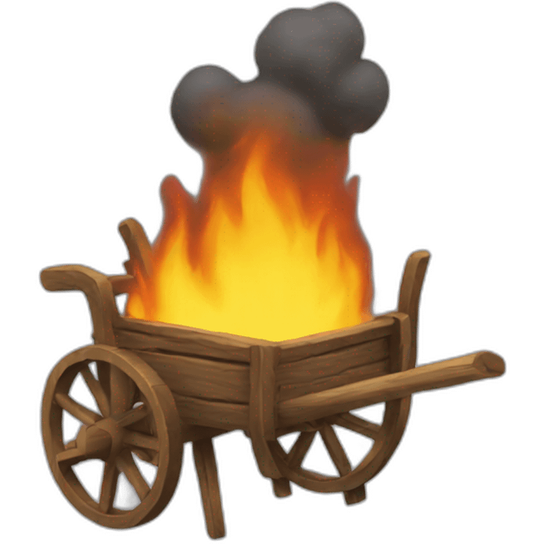 burning wooden cart emoji