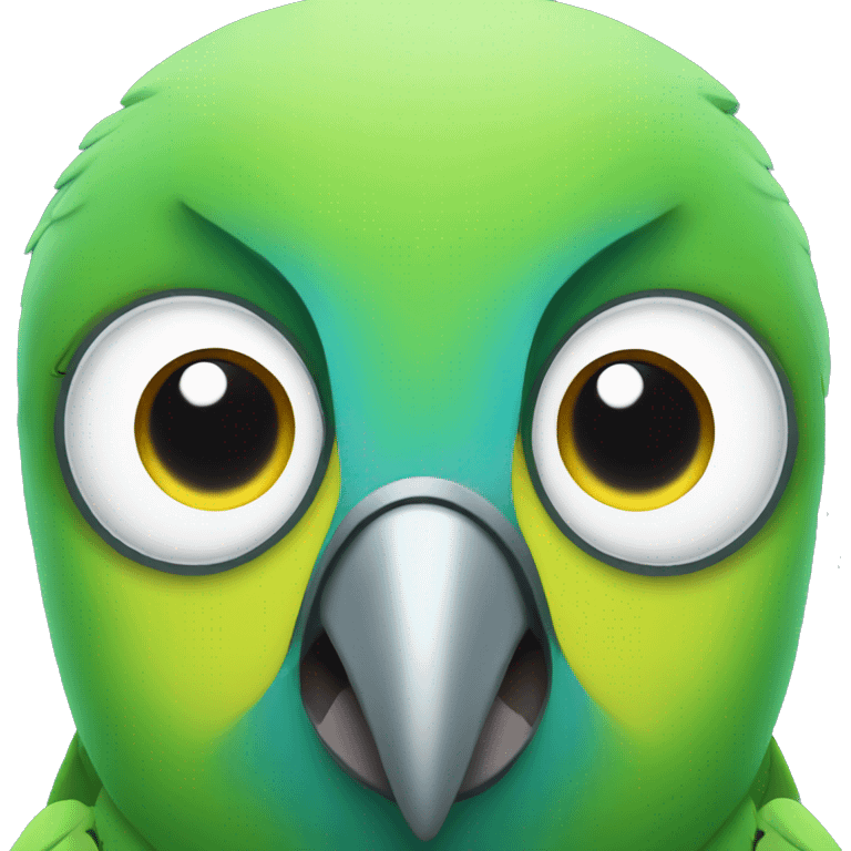 Robot parakeet face emoji