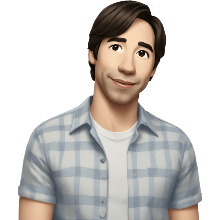 Justin Long wearing shirt emoji