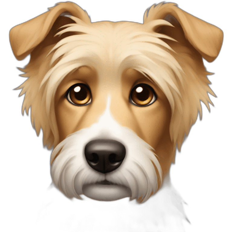 Scruffy dog tan dark ears emoji