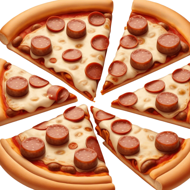 Sausages eating pizza emoji