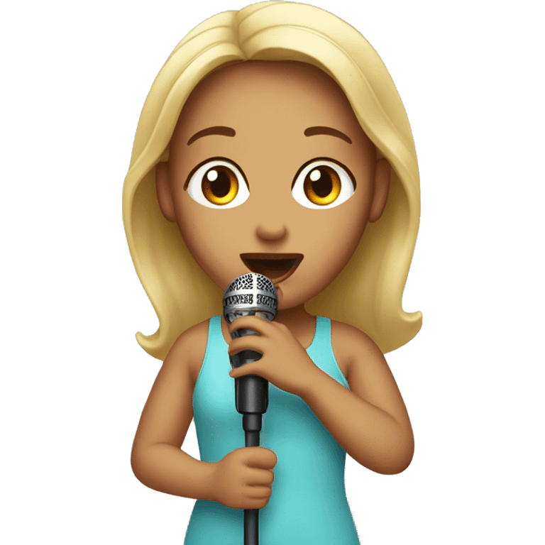 girl singing on mic emoji