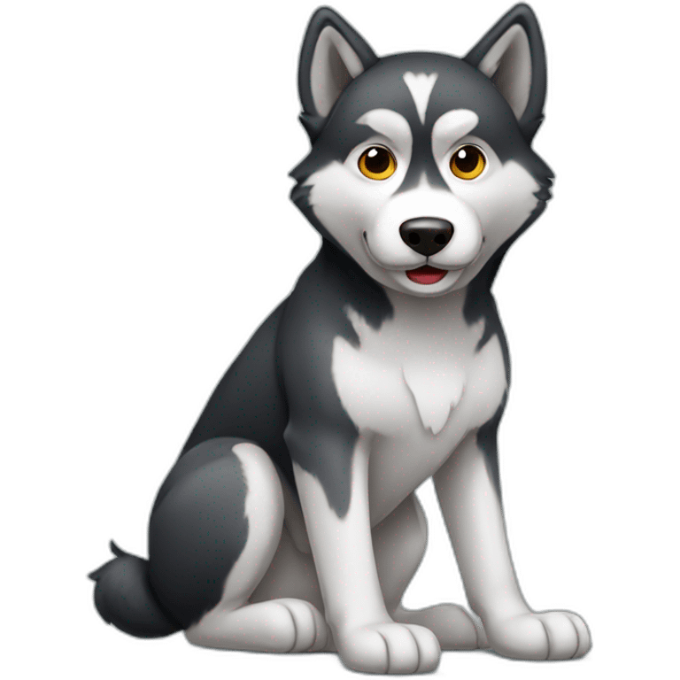 huskie sit full body emoji