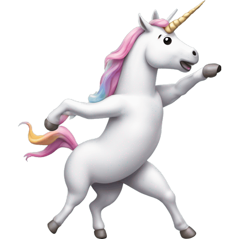 Unicorn dancing while farting  emoji