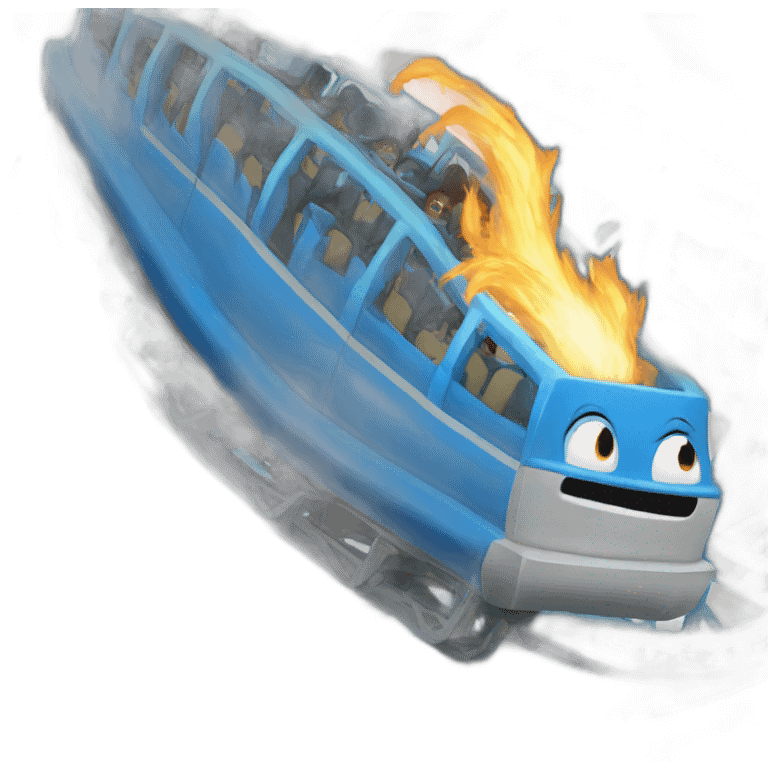 Blue Fire Rollercoaster emoji