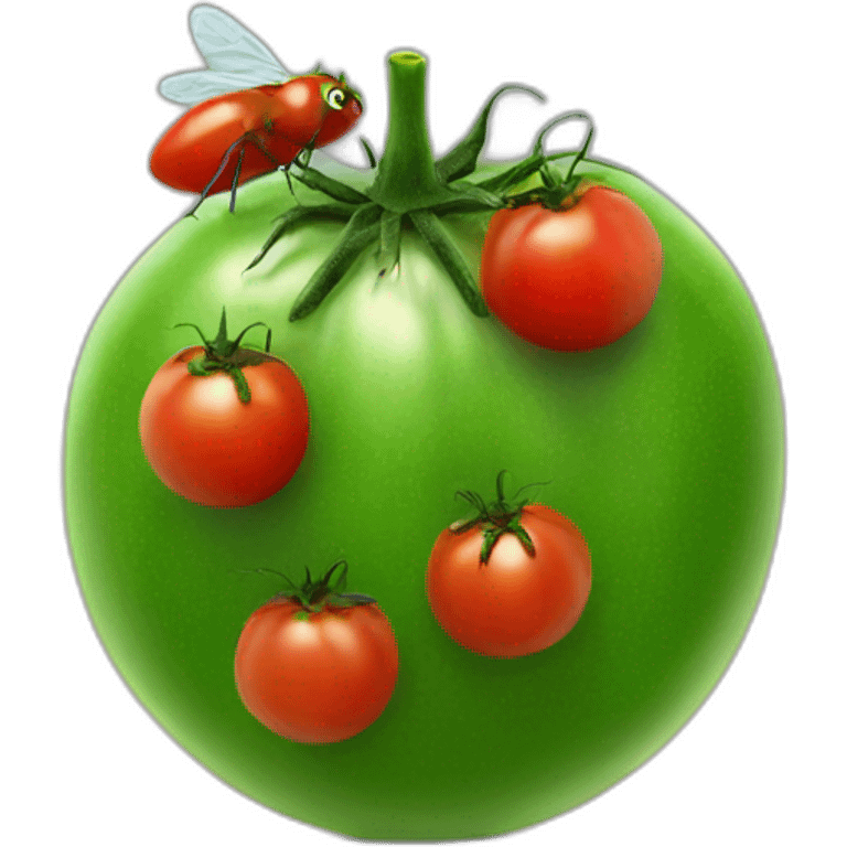 a tomato with flies on it emoji