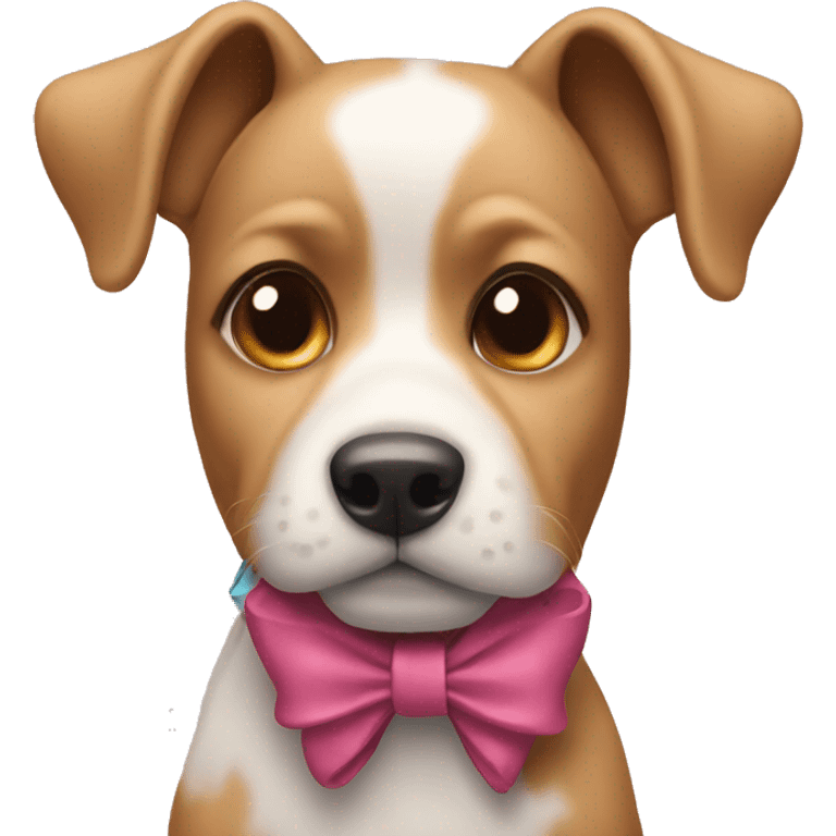 dog wearing a bow emoji