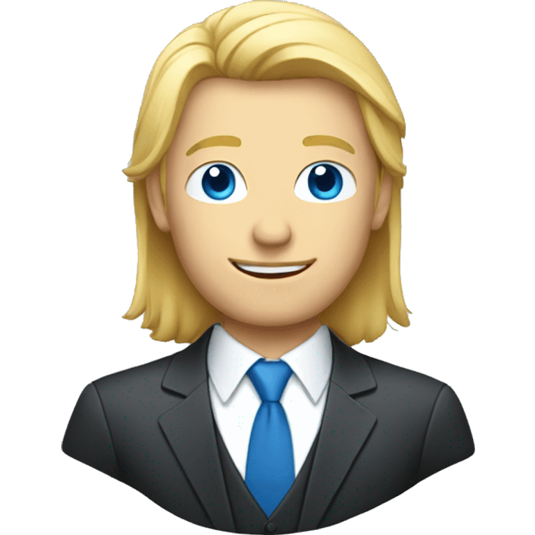 blond 35 years men with blue eyes in a suit emoji