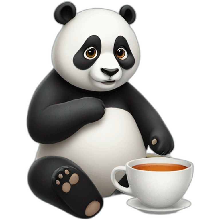 Panda girl and cup of tea emoji