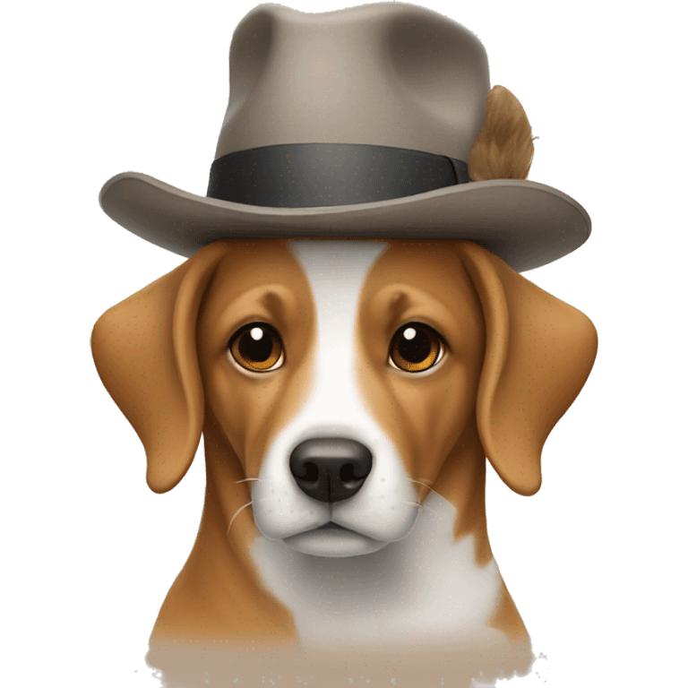 Dog with a hat emoji