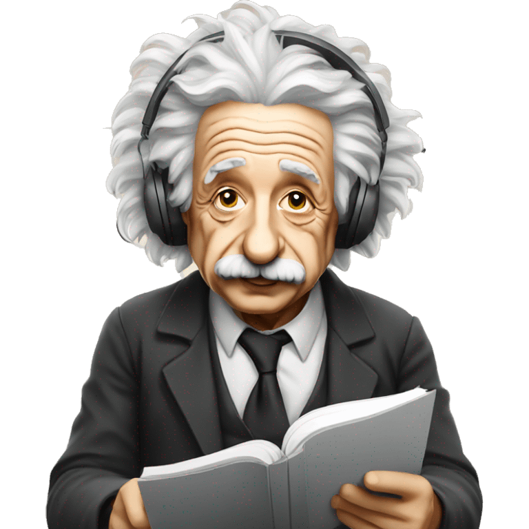 albert einstein listening music emoji