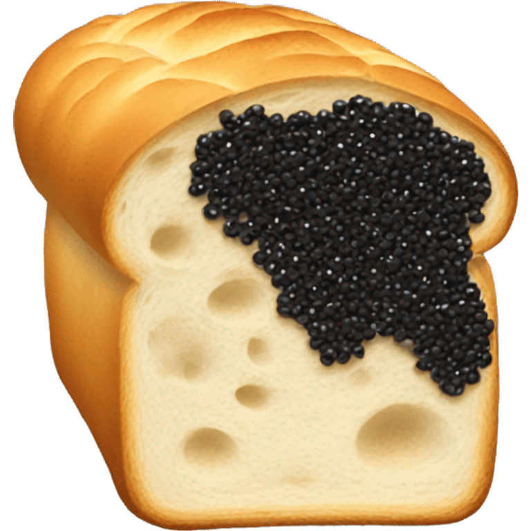 A loaf with caviar on it emoji