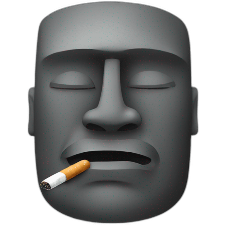 moai stone face smoking cigarette emoji