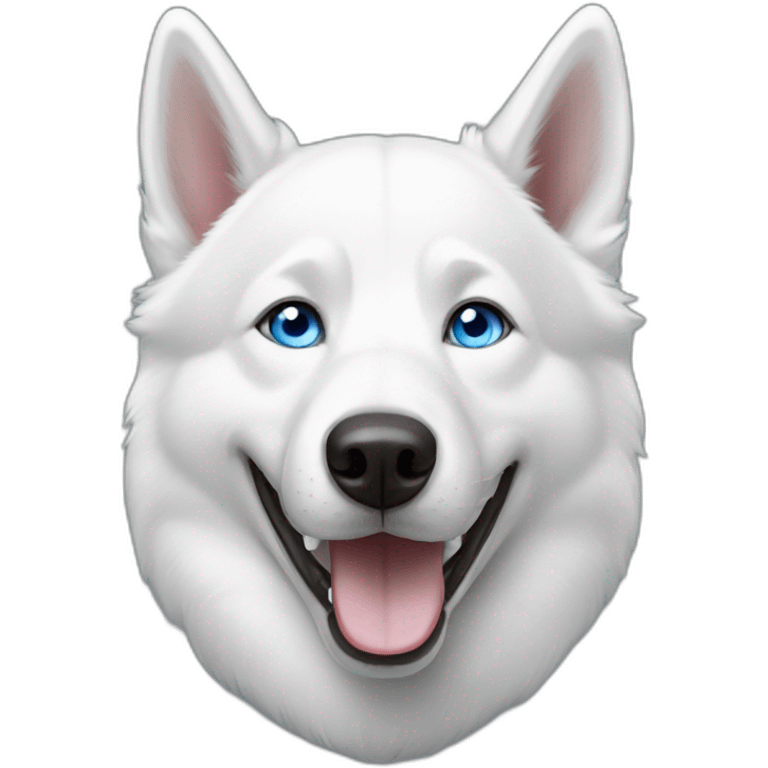 Happy white husky  blue eyes emoji