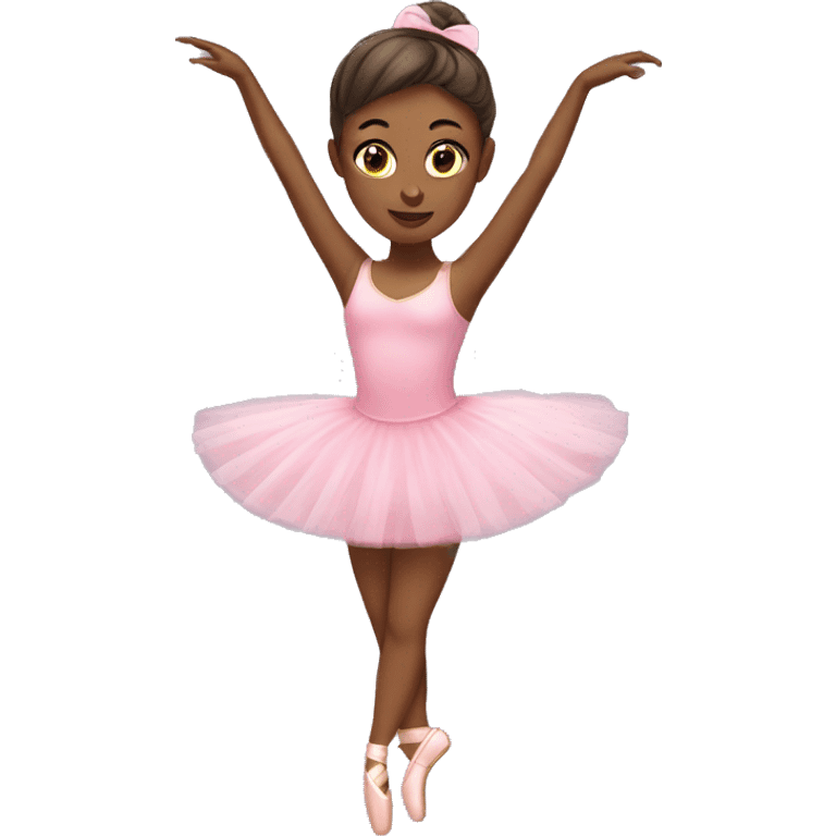 brown skin ballerina in a pink tutu emoji