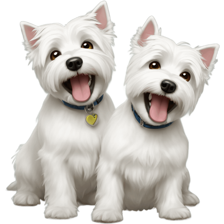 3 happy westie dogs emoji