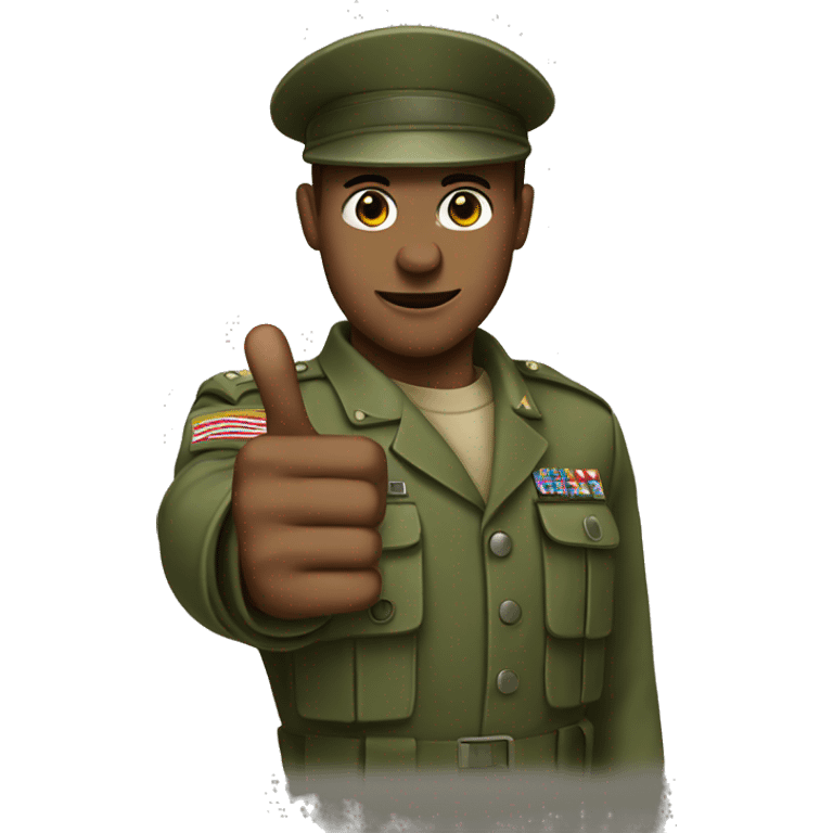 army soldier pointing with hand emoji