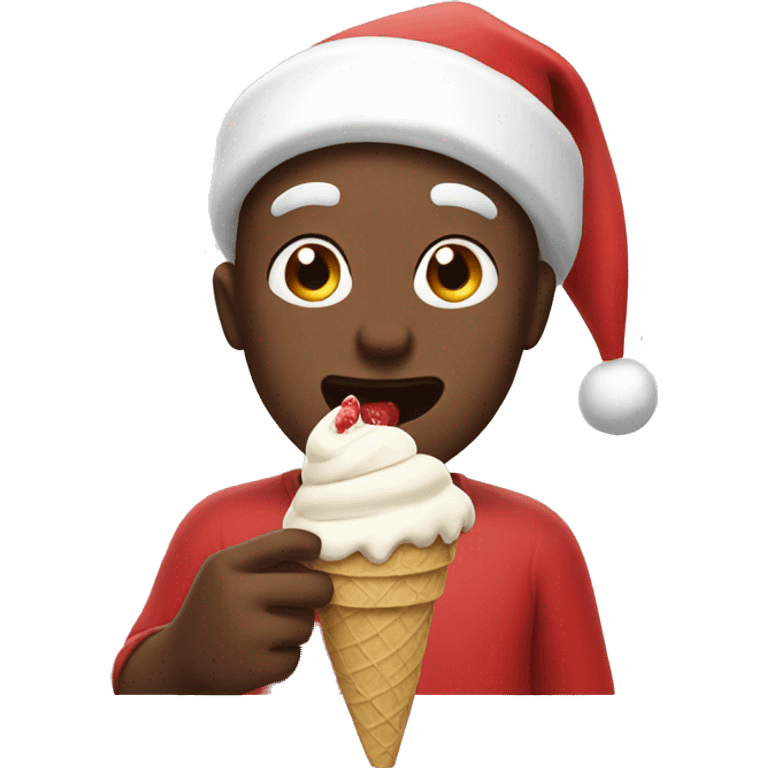 Santa eating ice cream emoji