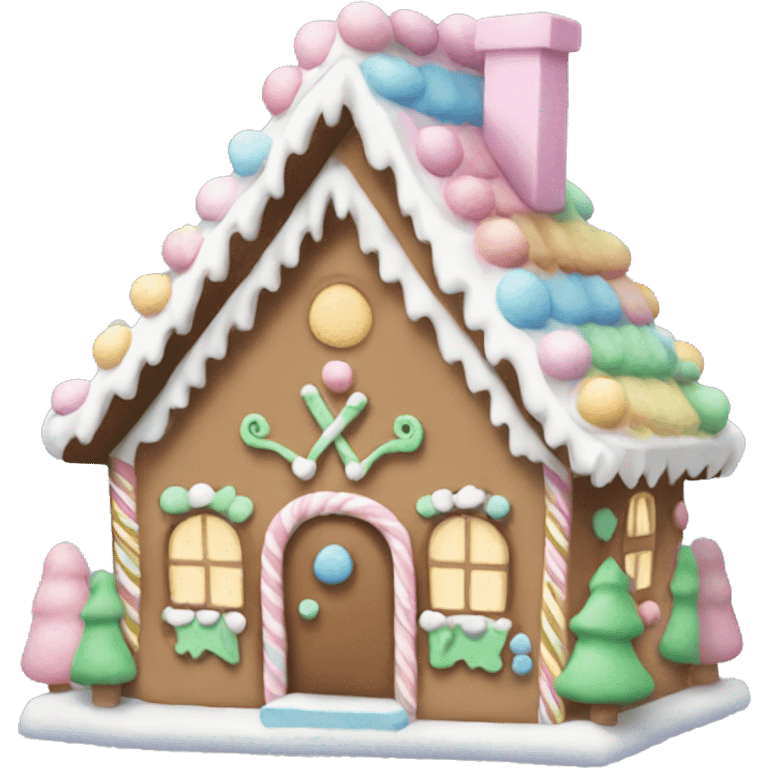 Pastel gingerbread house emoji