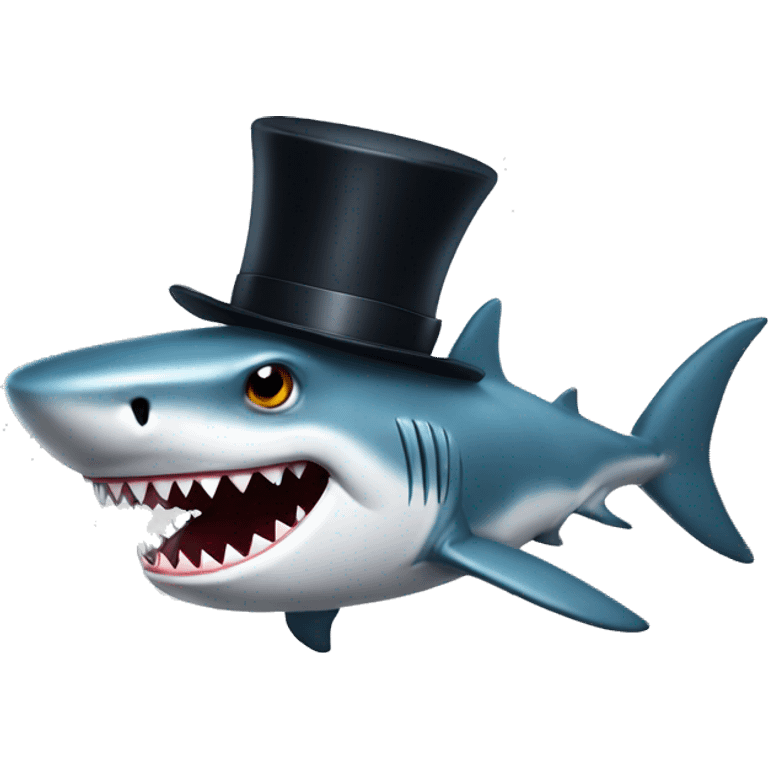 Shark with tophat emoji