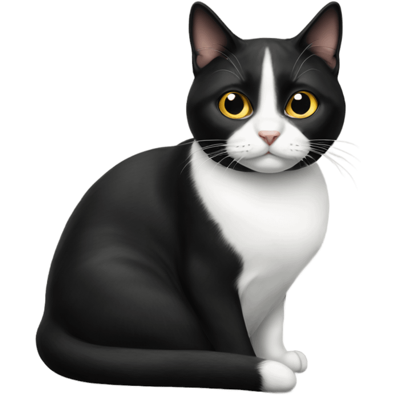 Tuxedo cat hungry emoji