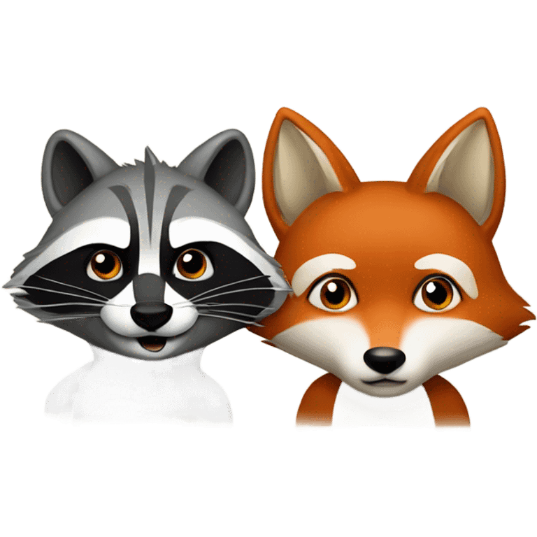 Raccoon and fox emoji