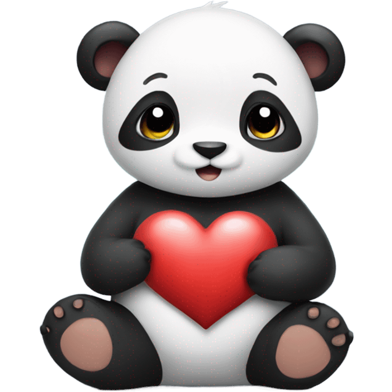 Panda holding a heart  emoji