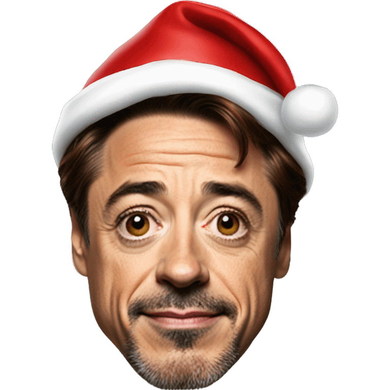 Robert Downey Jr. with santa hat emoji