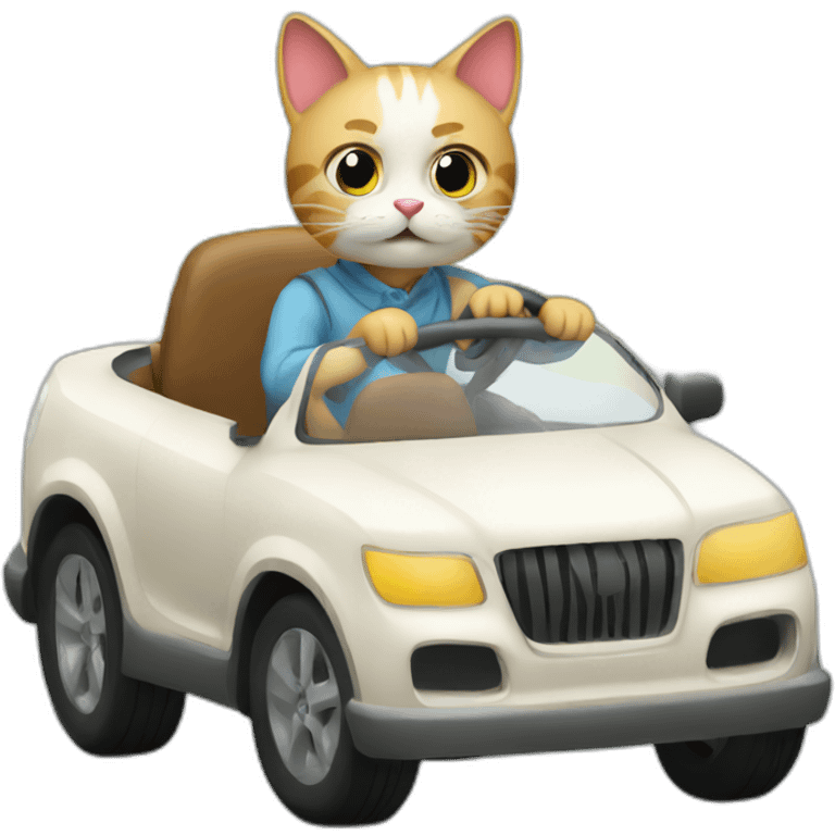 Simple cat driving car emoji