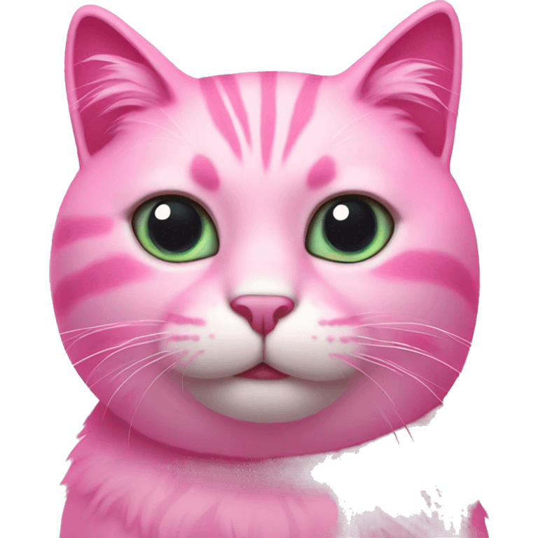 Pink cat with glittery eyes emoji