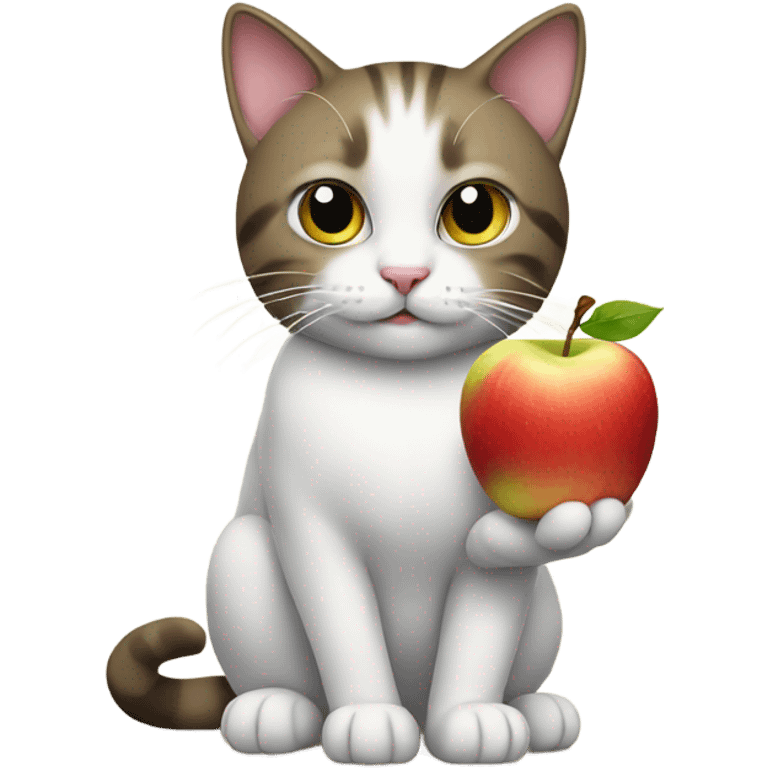 cat with apple emoji