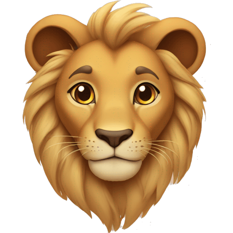 Young lion Simba with love heart eyes emoji