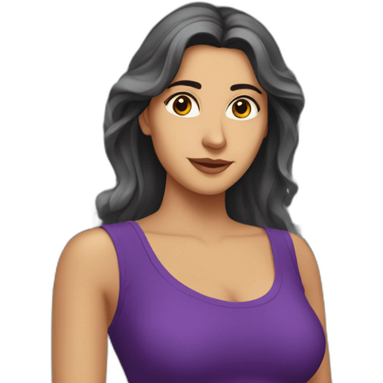 Armenian women in purple clothing in the bus station emoji