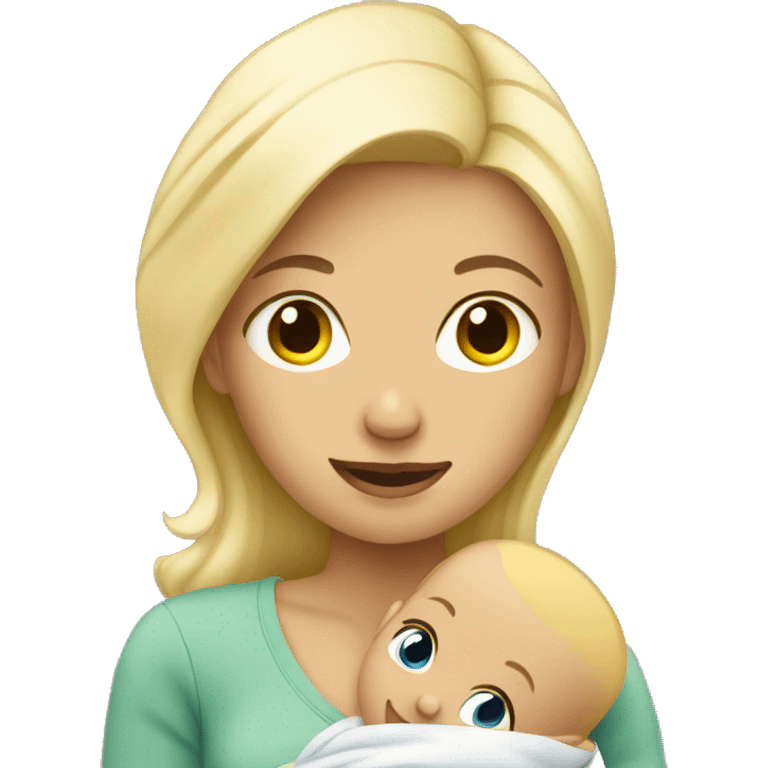 Blonde woman holding baby emoji