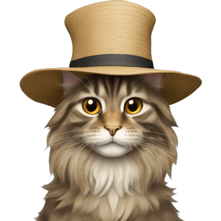 Maine coon with hat emoji