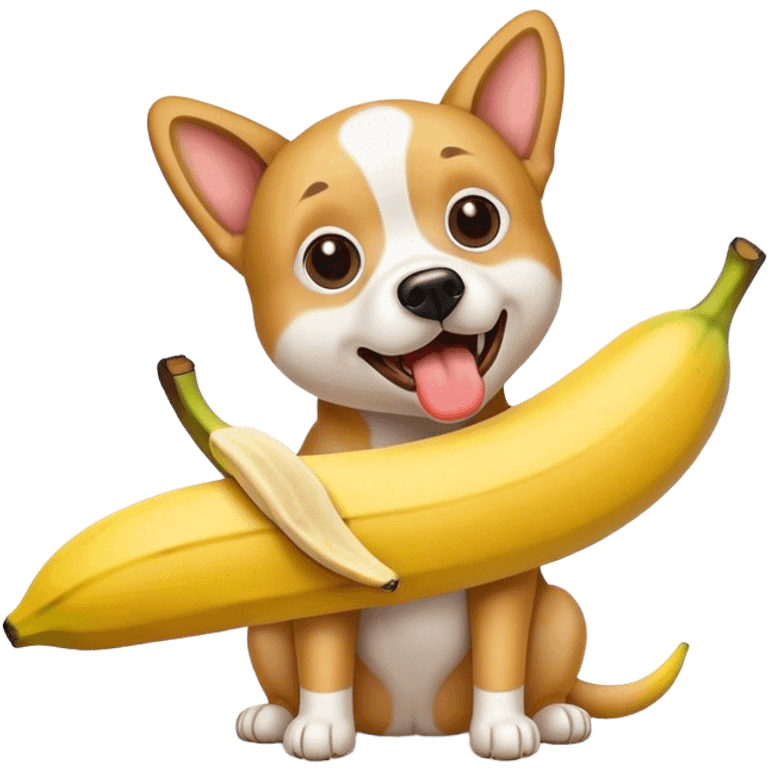 Dog eaten banana  emoji