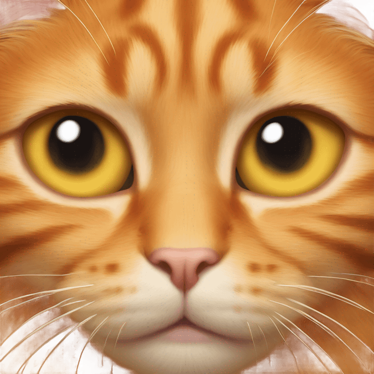 Orange cat with one eye only Head  emoji