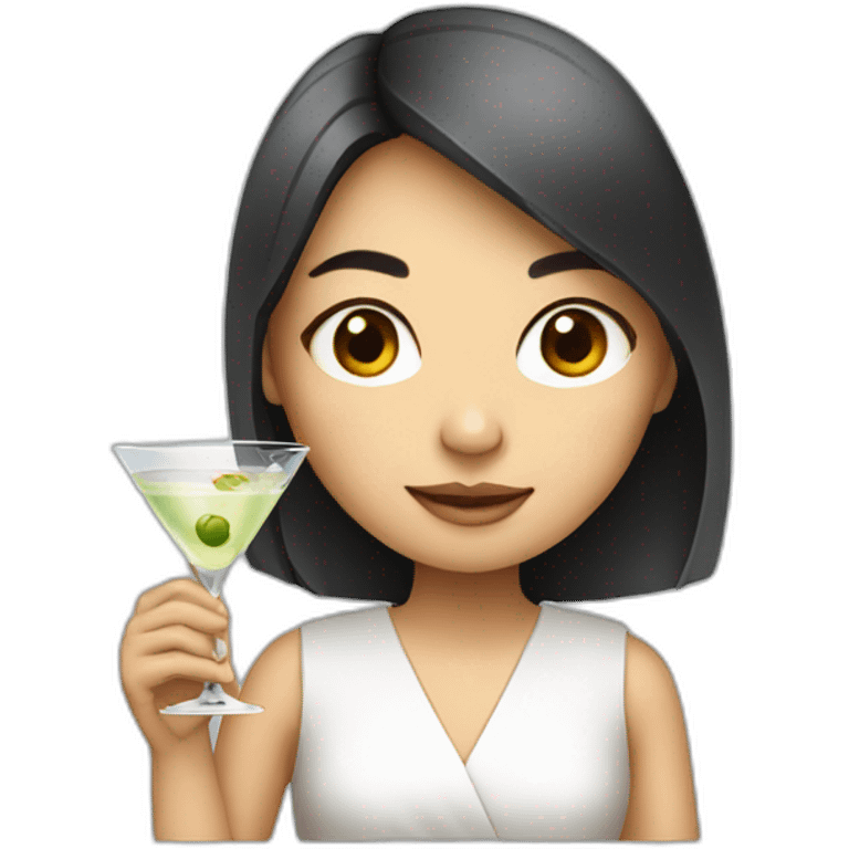 Singaporean girl with a martini emoji