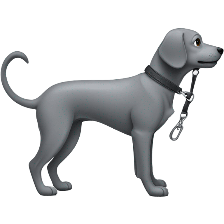 Gray Dog walks on a leash emoji