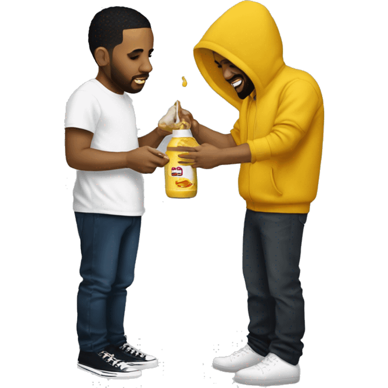 Kendrick Lamar pouring mustard on drake emoji