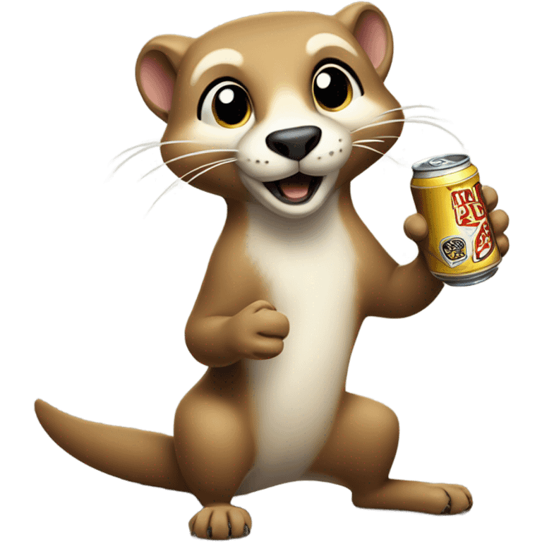 Weasel drinking beers emoji